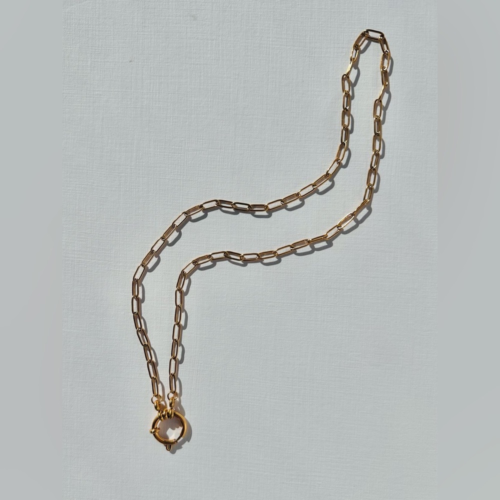 Paperclip Chain Necklace Gold Toggle Clasp Necklace Waterproof Charm Necklace - Picture 9 of 14